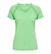 Only Play Performance SS V-neck shirt dames neon groen 