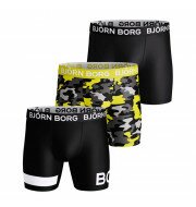 Björn Borg Bootcamp boxershorts 3-pack heren zwart/geel/camo