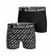 Björn Borg Logo boxershorts 2-pack heren zwart/wit 