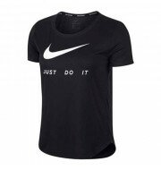 Nike Swoosh Run shirt dames zwart