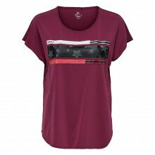 Only Play Audrey fitnessshirt dames bordeaux rood/print
